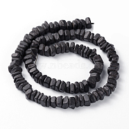 Natural Coconut Nugget Bead Strands, Black, 6~9x2~6.5mm, Hole: 1mm, about 102pcs/strand, 16.9 inch(COCB-O001-01)