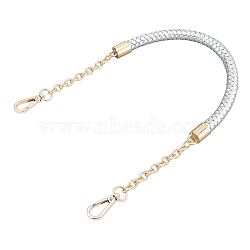 PU Leather Knitting Bag Strap, with Iron Findings & Cable Chain, Alloy Swivel Clasps, for Bag Replacement Accessories, Silver, 61x1.4cm(FIND-WH0071-36E)