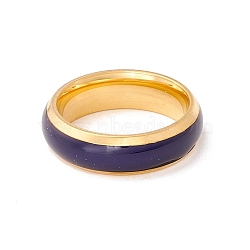 Mood Ring, Epoxy Plain Band Finger Ring, Temperature Change Color Emotion Feeling Iron Ring for Women, Golden, US Size 6 1/2(16.9mm)(RJEW-A004-01G)