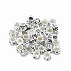 Thailand 925 Sterling Silver Beads, Column, Antique Silver, 6x3.5mm, Hole: 3mm(STER-T002-14AS)