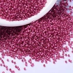 MIYUKI Delica Beads, Cylinder, Japanese Seed Beads, 11/0, (DB2175) Duracoat Semi-Frosted Silver Lined Dyed Hibiscus, 1.3x1.6mm, Hole: 0.8mm, about 2000pcs/10g(X-SEED-J020-DB2175)