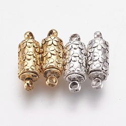 Brass Magnetic Clasps with Loops, Long-Lasting Plated, Column, Mixed Color, 16.5x5.5mm, Hole: 2mm(KK-F739-04)