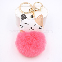 Cute Cat Keychain Plush Pendant for Bags and Wallets, Hot Pink(ST0996441)