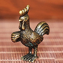 Chinese Zodiac Alloy Incense Burners Holder, Aromatherapy Furnace Home Decor, Rooster, 15x15x30mm(PW-WG008E6-10)