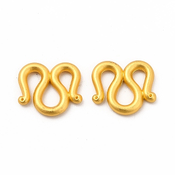 Rack Plating Alloy S-Hook Clasps, for Jewelry Making, Matte Gold Color, 10.5x12x1.5mm, Hole: 2x2.7mm and 3x4.1mm