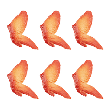 Resin Dollhouse Decorations, Pretending Props, Imitation Foods, Orleans Roast Wings, Orange Red, 70x72x12.5mm