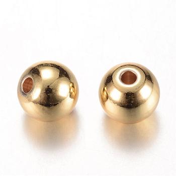 Brass Spacer Beads, Round, Golden, 5x4.5mm, Hole: 1.5mm