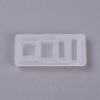 Silicone Molds, Resin Casting Molds, For UV Resin, Epoxy Resin Jewelry Making, Square/Rectangle, White, 41x20x4.5mm