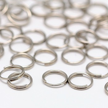 Stainless Steel Split Rings, Double Loops Jump Rings, Stainless Steel, 7x0.6mm, about 6.4mm inner diameter, about 110~119pcs/10g