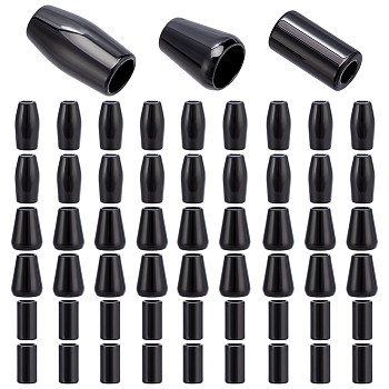 54Pcs 3 Styles Zinc Alloy Cord Ends, End Caps, Cone, Gunmetal, 13~15.5x8~10.5mm, Hole: 3.5~5mm, Inner Diameter: 5~8mm, 18pcs/style