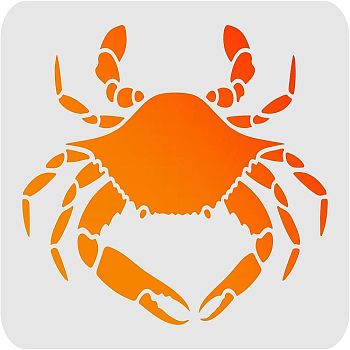 Large Plastic Reusable Drawing Painting Stencils Templates, for Painting on Scrapbook Fabric Tiles Floor Furniture Wood, Rectangle, Crab Pattern, 297x210mm
