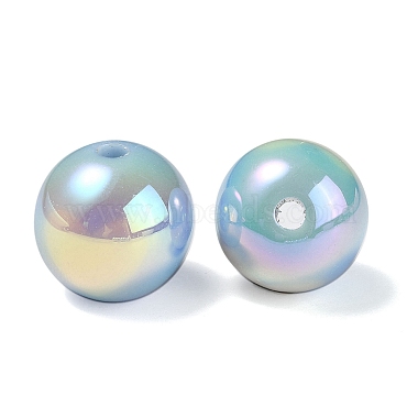 UV Plating Rainbow Iridescent Acrylic Beads(OACR-F004-08C)-3