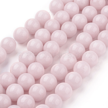 Pink Round Mashan Jade Beads