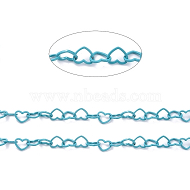 スプレー塗装された真鍮のハートリンクチェーン(CHC-I038-25I)-2