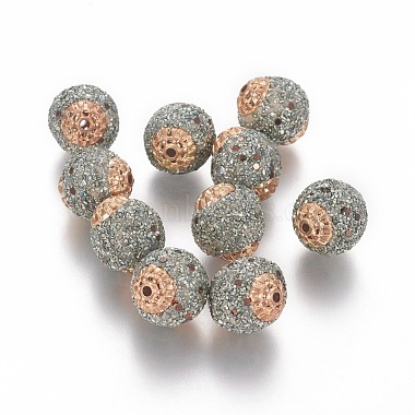 15mm Gray Round Polymer Clay Beads