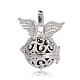 Silver Color Plated Brass Hollow Round Cage Pendants(KK-J247-04S)-1