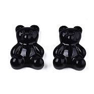 Opaque Resin Cabochons, Bear, Black, 20x15x6~7mm(CRES-S307-007-A01)