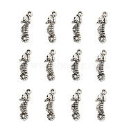 Tibetan Style Alloy Pendants, Sea Horse Charms, Cadmium Free & Lead Free, Antique Silver, 22x7.5x3mm, Hole: 1.4mm, about 1200pcs/1000g(TIBE-T014-31AS)