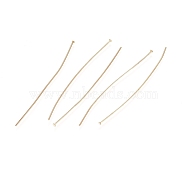 304 Stainless Steel Flat Head Pins, Golden, 50x0.6mm, 22 Gauge, Head: 1.4mm(STAS-L238-006A-G)
