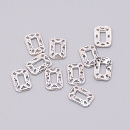 Alloy Cabochons, Nail Art Decoration Accessories, Hollow Rectangle Octagon, Cadmium Free & Lead Free, Platinum, 9x6x1mm(MRMJ-WH0068-54P-RS)