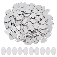 200Pcs 304 Stainless Steel Charms, Stamping Blank Tag, Oval, Stainless Steel Color, 12.5x7.5x1~1.5mm, Hole: 1.5mm(STAS-UN0039-14)