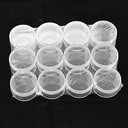 Plastic Bead Containers, Round, 12 Compartments, Clear, 3.8x2.1cm, Capacity: 3ml(0.1 fl. oz)(CON-S039)