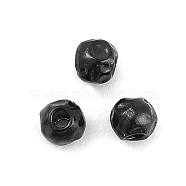 Textured 316 Surgical Stainless Steel Beads, Round, Black, 3mm, Hole: 1mm(STAS-M106-01C-EB)