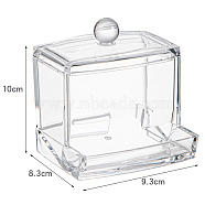 Transparent Plastic Storage Box, for Cotton Swab, Cotton Pad, Beauty Blender, Rectangle, Clear, 9.3x8.3x10cm(PW-WG25105-04)