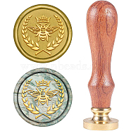 DIY Scrapbook, Brass Wax Seal Stamp, with Natural Rosewood Handle, Animal Pattern, 25mm(AJEW-CP0002-93)