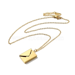 304 Stainless Steel Envelope Locket Necklaces, Swallow Pendant Necklace, Golden, 15.94 inch(40.5cm)(NJEW-H024-04G-01)
