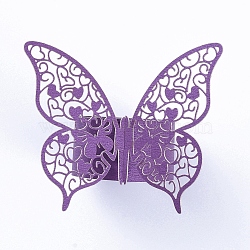 Butterfly Paper Napkin Rings, for Weddings Party Serviette Table Decoration, Purple, 6.7x21.3x0.03cm, Roll: 4.5cm(CON-G010-B05)