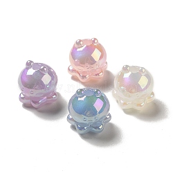 Luminous Acrylic Beads, AB Color Plated, Glitter, Octopus, Mixed Color, 17.3x16.1mm, Hole: 3.5mm(X1-OACR-E016-04)