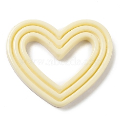 Opaque Resin Decoden Cabochons, Heart, Light Goldenrod Yellow, 36.5x43.5x4.5mm(RESI-A034-02E)