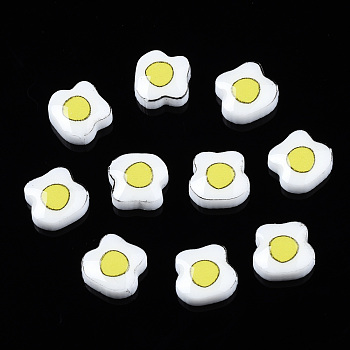 Opaque Resin Cabochons, Omelette, White, 8x8.5x3.5mm