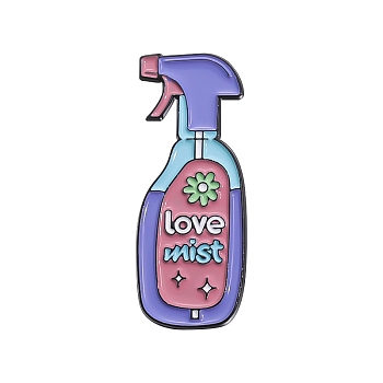 Funny Spray Bottle Enamel Pins, Alloy Brooches for Backpack Clothes, Cornflower Blue, 35x14mm