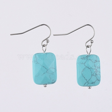 Faceted Natural & Synthetic Gemstone Dangle Earrings(EJEW-JE03945)-2