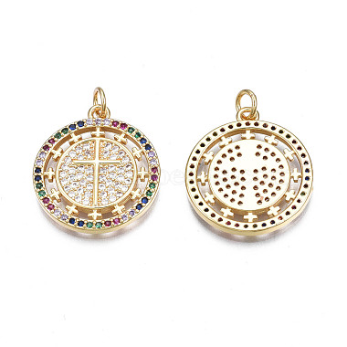 Brass Micro Pave Colorful Cubic Zirconia Pendants(ZIRC-N039-181-NF)-2