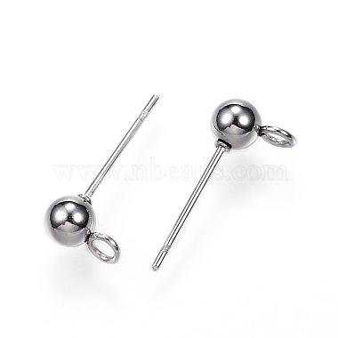 304 Stainless Steel Ball Stud Earring Findings(STAS-G099-09P)-2