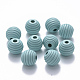 Painted Natural Wood Beehive Beads(X-WOOD-Q040-019B-A01)-1