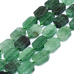Natural Green Strawberry Quartz Beads Strands, Rectangle, 15~17x10~13x5~6mm, Hole: 1mm, about 22pcs/strand, 15.94''(40.5cm)(G-K245-J03-D01)