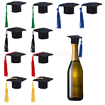 20Pcs 5 Colors Mini Felt Fabric Graduation Hat with Tassels, for Graduation Party Drinker Bottle Topper Table Decoration, Mixed Color, 54x54x32mm, 4pcs/color(AJEW-CP0010-11)