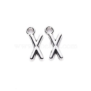 Tibetan Style Alloy Pendants, Cadmium Free & Lead Free, Letter X, X: 16x8x2mm, Hole: 2mm, about 1724pcs/1000g(TIBE-S108-108X-AS-RS)