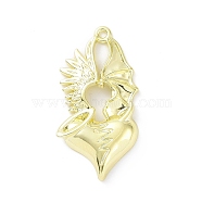 Rack Plating Alloy Enamel Pendants, Angel and Devil Wing with Heart Charms, Golden, 40x20.5x4mm, Hole: 1.6mm(PALLOY-D007-06G)
