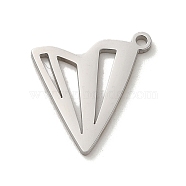 304 Stainless Steel Charms, Laser Cut, Paper Airplane Charm, Stainless Steel Color, 15x14x1mm, Hole: 1.2mm(STAS-O005-12P)