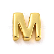 Brass Pendants, Real 18K Gold Plated, Letter M, 8.5x8.5x3mm, Hole: 1.2mm(KK-P263-13G-M)