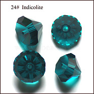 Imitation Austrian Crystal Beads, Grade AAA, Faceted, Diamond, Dark Cyan, 6x4mm, Hole: 0.7~0.9mm(SWAR-F075-6mm-24)