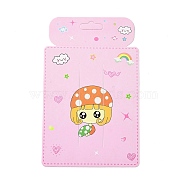 Rectangle Hair Clips Display Cards, Girl Pattern, Pearl Pink, 18.05x11.55x0.04cm, Hole: 2mm(CDIS-P007-S01)