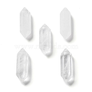 Natural Quartz Crystal Double Terminated Pointed Beads, Rock Crystal Beads, No Hole, Faceted, Bullet, 16x5x4.5mm(G-G012-25)