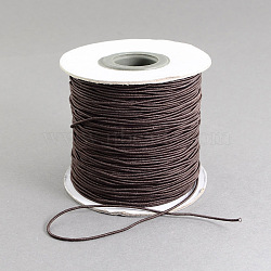 Round Elastic Cord, with Nylon Outside and Rubber Inside, Coconut Brown, 1mm, about 109.36 yards(100m)/roll(EC-R001-1mm-025A)
