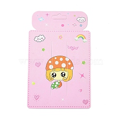 Rectangle Hair Clips Display Cards, Girl Pattern, Pearl Pink, 18.05x11.55x0.04cm, Hole: 2mm(CDIS-P007-S01)